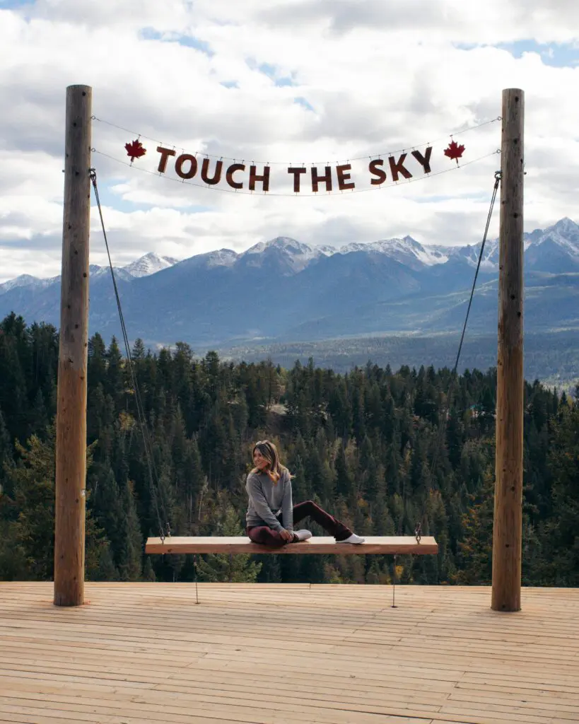 Touch the sky at the golden sky bridge in Golden British Columbia