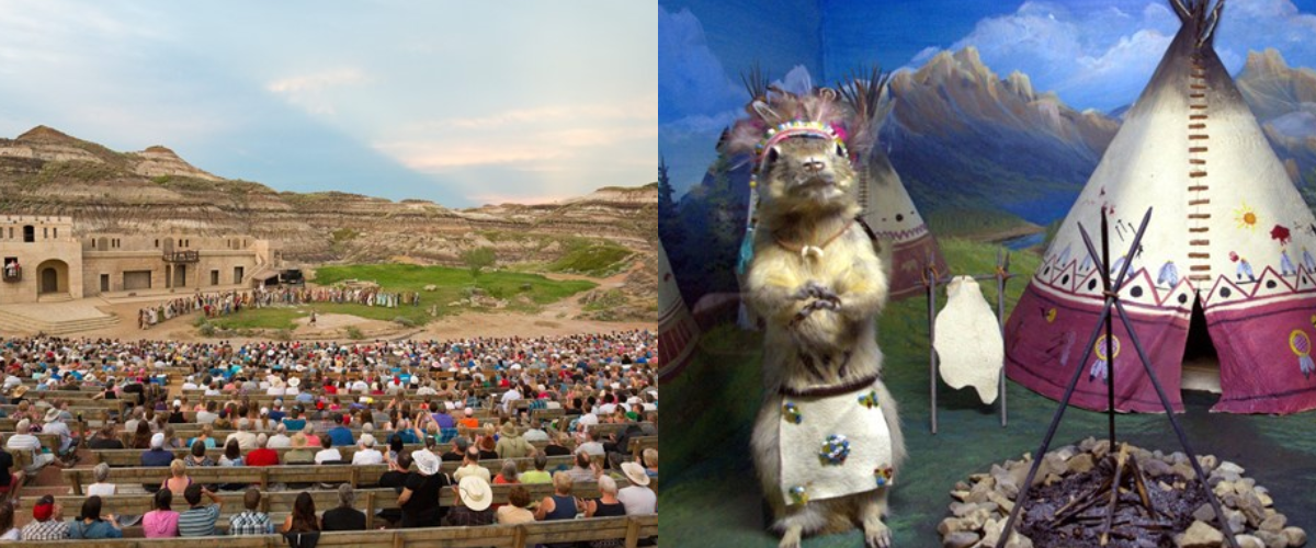 Unique dates in alberta, Badlands amphitheatre, gopher hole museum