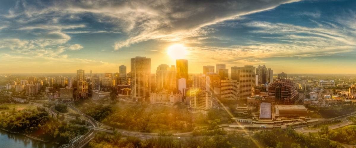 Edmonton sunset skyline