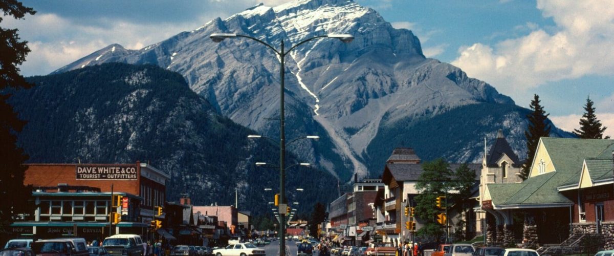 A great view looking down the road in Banff