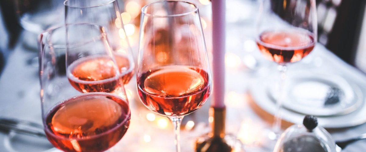 glasses of pink wine